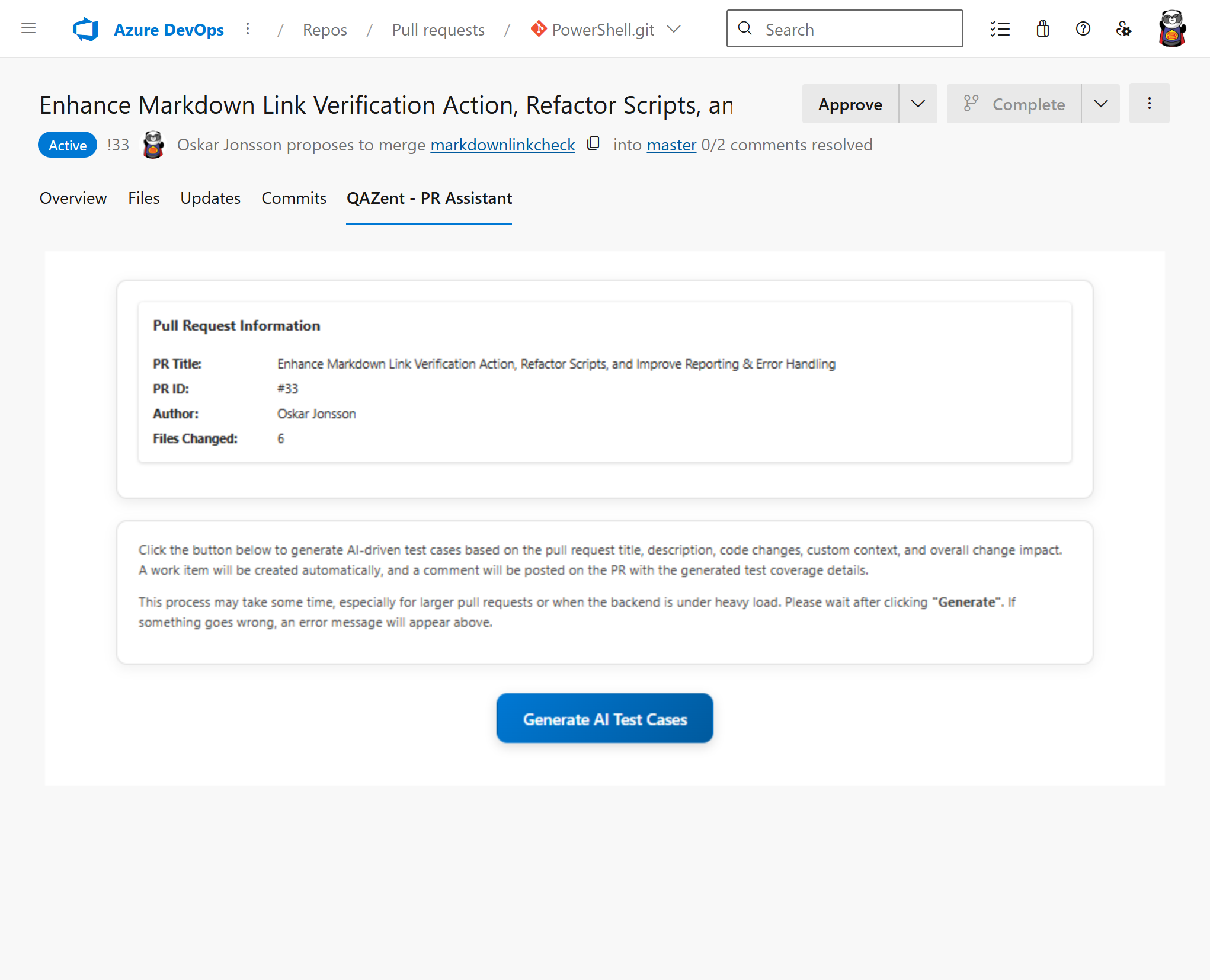 Pull request detected